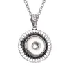Модные ретро -кристаллические ожерелья кнопки 18 -мм имбирные кнопки защелк с хрустями с ожерельями из нержавеющей стали для женщин украшения