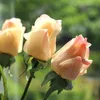 Blå konstgjorda blommor färsk riktig touch rose knopp kunglig bröllopsdekorationer och bukett