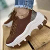 Dress Shoes Sneakers Women Sandals New Wedge Platform High Heels Color Matching Lace Up Casual Low Top Running Shoes 220721