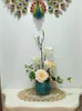Dekoracyjne kwiaty wieńce romantyczny kwiat magnolii Symulacja suszona dekoracja pulpitu fioletowe sztuczne garnki dekorativeEdecorative