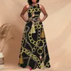 NoisyDesigns Summer Women's Backless Dress Ldies Black Golden Floral Prints Evening Runway Party Luxury White Fairy Ropa 220627