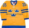 CEUF 35 Henrik Lundqvist Team Zweden 40 Henrik Zetterberg 4 Hjalmrsson 6 Anton Stralman 21 Filip Forsberg Hockey Jersey Custom Any1868811