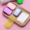 20Pcs/Box Of Travel Disposable Soap Flake Boxed Bath Washing Hand Multifunctional Paper Portable Flakes Box Mini Soaps Papers YF0082