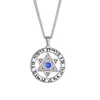 Pendentif Colliers Explosif Angel Eye Acier Inoxydable Diamant Bleu Chanceux Hexagonal Titane Collier Homme Saint Valentin BijouxPendentif