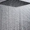 16インチの黒い四角いシャワーヘッド降雨シャワーアクセサリーステンレススチールトップバスルーム超視神経シャワーヘッド天井インストール
