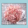 Декоративные цветы Silk Hydrangea Heads High-End Diy Материал для домашних и свадебных украшений Drop Доставка 2021 Венки Праздничная партия Су