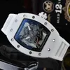 Reloj de diseñador Reloj mecánico de lujo para hombre Rihca Milles Rm05535 Reloj de fibra de carbono de tres colores para hombre Hueco Opcional 02 Cinta -