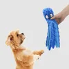 8 gambe polpo morbido peluche ripiene giocattoli per cani gioco all'aperto interattivo squeaky cani giocattolo sirena suono carta masticare dente giocattolo
