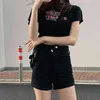 Summer casual moda girl quente girl slim shorts pretos mulheres sexy jeans curtos punk streetwear denim y220417