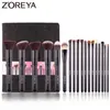 Outils de maquillage Zoreya marque 18 pièces brosse essentielle doux en fibres synthétiques ensembles cosmétiques mélangeant des pinceaux de Contour des lèvres pour le maquillage 220422