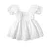 Completi di abbigliamento CitgeeSummer Born Baby Girl Abito a maniche corte Tinta unita Ruffles Abiti semplici casual dolci