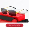 Frameless Designer Mens Solglasögon Fashion Eyewear Outdoor Car Sun Glasses UV400 Goggle for Woman 5 Metal Frame Eyewear Lunettes