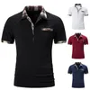 Erkek saf pamuklu uzun kollu polo gömlekler modaya uygun marka golf tişörtleri bahar ve sonbahar tasarımcı kıyafetleri üstleri 220504