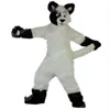 Halloween blanc longue fourrure Husky renard chien mascotte Costume dessin animé thème personnage adultes taille noël carnaval fête d'anniversaire tenue en plein air