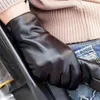 Fashion Men Real Sheepskin Gloves Wrist Solid Winter Lambskin Genuine Leather For Male Warm Driving Glove M001NC T220815