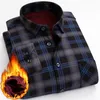 Men's Casual Shirts Winter Mens Fashion Warm Long Sleeve Plaid Shirt Thick Fleece Lined Soft Flannel Dress Plus Size 5XLMen's