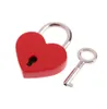 Dörrlås Creative Alloy Heart Shape Keys Padlock Mini Archaize Concentric Lock Vintage Old Antique Door Locks with Keys New Pure Colors P0826