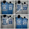 Vince Carter UNC Jersey North Carolina #15 Vince Carter Blue White Stitched NCAA College Baske jerseys