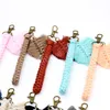 Boho Handmade Woven With Leaf Charm Pendant For Women Bag Car Hanging Key Ring Chain Key Holder Jewelry Accessories Gifts