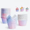 Gradient Cupcake Liners Gâteau Cuisson Tasses Papier Sulfurisé Muffin Wrappers Dessert Titulaire pour la Fête De Mariage JJLE13567