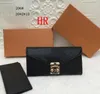 Designers 2pcs set Embossing Passport Classic Lychee Leather Wallets Packaging Purse Handbag Credit Card Holder Clutch Wristlet Wa332k