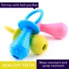 9cmx3.7cm TPR Pacifier Shaped Dog Teething Chew Toy Interactive Teeth Cleaning Toy Puppy Anti-Bite Training
