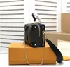 M45571 PETITE MALLE SOUPLE BAG mulheres tote bolsa mensageiro bolsas crossbody Top Couro Genuíno em relevo Selvagem no Coração tronco mini sacos quadrados bolsas carteira ZZ