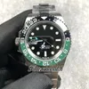 V9F v4 GMT II A3285 자동 망 시계 스프라이트 블랙 그린 세라믹 베젤 904L oystersteel 팔찌 왼쪽 손으로 왕관 같은 직렬 카드 슈퍼 에디션 Timezonewatch B2