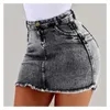 Sexy Women Denim Skirt Solid Color Skinny Short Summer Fashion Washed Slim Package Mini 220317