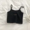 Tanque Mulheres Mulheres Flor Impresso Camisole Verão Selvagem Curto Vest Moda Feminina Sem Mangas Sexy Crop Tops 220318