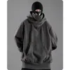 Jesień Zima High Collar Hoodie Luźne Wygodne Odzież męska Harajuku Hiphop Streetwear Fleece Bluza Oversize Bluza 220325
