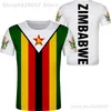 Zimbabwe T Shirt DIY اسم مخصص مجاني رقم ZWE T-Shirt Nation Flag ZW Country College Yezimbabwe Zimbabwean PO Text Comples 220702