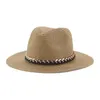ベレー帽の女性の帽子の男性キャップワイドブリムカーキブラックパナマバンドベルトチェーンストローアウトドアサマーサンビーチハットゴラスパラムジェルベット