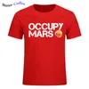 Męska przestrzeń x T-koszulka TEES Casual Top Design Occupy Mars 100% bawełniana koszulka koszulka kosmiczna koszulka graficzna T-shirt 220423