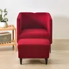 Chair Covers Square Sofa Cover Spandex Armchair Stretch Single Slipcovers For Living Room Elastic Solid Color Ottoman Stool CoverChair Chair