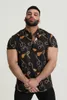 طباعة الأزياء للرجال الصيفية قمصان عارضة غير رسمية قصيرة الأكمام المطبوعة أعلى زائد بلوزات الحجم الكيميائيات Blusas 3xl قميص Chemise Homme