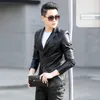 Mannen leren jasje slim fit korte jas heren mode lederen streetwear casual blazer jassen mannelijke bovenkleding jonge man