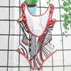 Women Fashion Backless Swimwear Designer Classic Print Swimsuit Hot Spring Swim Wear Quick Drying Bathing Suit