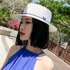 For Women Panama Summer Beach Female Casual Lady Flat Brim Straw Cap Girls Sun Hat Chapeu Feminino 220627