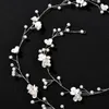 1m handgefertigte Muschel Perlenblumen Stirnbänder Tiara Braut Kopfstückhaare Schmuck Frauen Hochzeit Haarzubehör