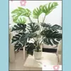 70 cm 18 forchetta artificiale Monstera mazzo verde tropicale Palnts ramo negozio fiore El ufficio anno decorazioni per la casa accessori consegna di goccia 2021 De