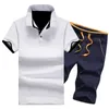 Summer Brand Men Sports Set 2 -Stycken Casual S Short Sleeve Polo Shirt Shorts Running Fitness Suit Male Tracksuit 5xl 220518