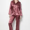 SATIN PAJAMASの女性ホームスーツセクシーな睡眠プラスサイズのナイトガウン2ピース通気性春と夏の緩いズボンファッション220421