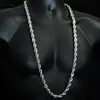 Chaîne ed en corde solide de 8mm d'épaisseur et 76cm de Long, collier hip hop plaqué or et argent 24K pour hommes292d8970989