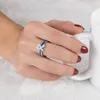 Pierścienie klastra Autyzm dzieci niebieska wstążka Pierścień ze stali nierdzewnej dla kobiet mężczyzn biżuteria akcja Światowa Światowa Światowa Klaster