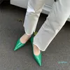 حذاء اللباس مضخة عتيقة للنساء الأساسي على السيدات المدببة في إصبع القدم ميد كعب عمل واحد فرنسي على الطراز الفرنسي 3.5 سم الكعب