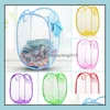 New Mesh Fabric Foldable Pop Up Dirty Clothes Washing Laundry Basket Bag Bin Hamper Storage For Home Housekee Use 100Pcs/Lot Sn534 Drop Deli