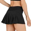 L-199 Hot Yoga Running Pleated Sports Skirt Breathable Fitness Tennis Double-layer Anti-exposure Sexy Gym Women s36