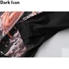 Dark Icon Printed Long Sleeve Shirts Men Oversized Men's Streetwear Shirt 220321