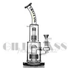 Narghilè Bong in vetro da 11,5 pollici con doppio braccio ispessito Albero Percolatore Perc Oil Rigs Dab Rig 14,4 mm Riciclatore comune Tubi dell'acqua Narghilè